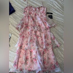 Lulu's Pink Floral Maxi Dress